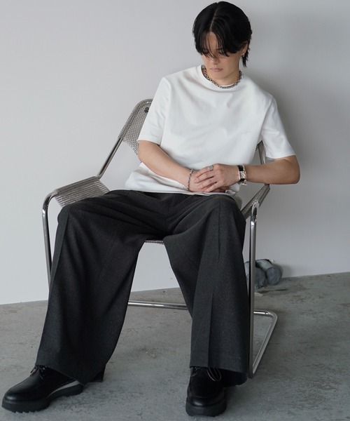 WYM TWEED BAGGY SLACKS Mサイズ　グレー WYM LIDNM スラックス BREEZE TWEED DEEP TUCK BAGGY SLACKS