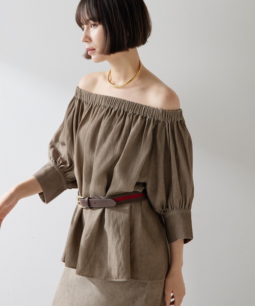 Whim Gazette(ウィムガゼット)の「ツイル顔料染めブラウス(シャツ/ブラウス・レディース・キャメル/モカ・FREE)」の15枚目の写真