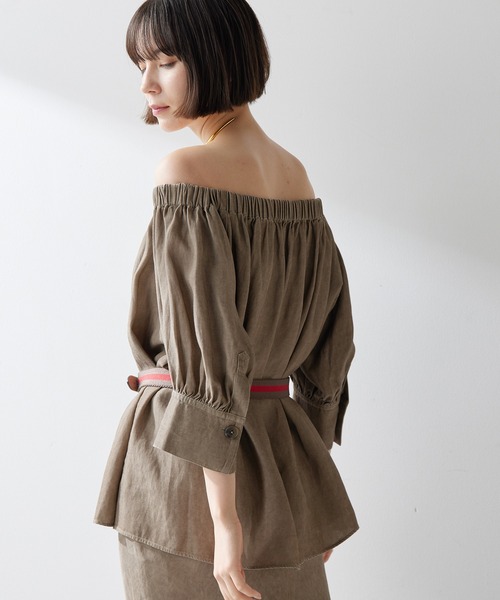 Whim Gazette(ウィムガゼット)の「ツイル顔料染めブラウス(シャツ/ブラウス・レディース・キャメル/モカ・FREE)」の17枚目の写真