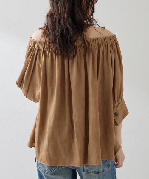 Whim Gazette(ウィムガゼット)の「ツイル顔料染めブラウス(シャツ/ブラウス・レディース・キャメル/モカ・FREE)」の9枚目の写真