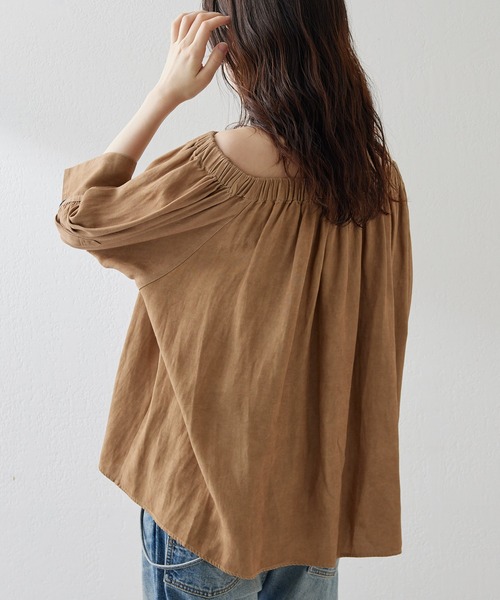 Whim Gazette(ウィムガゼット)の「ツイル顔料染めブラウス(シャツ/ブラウス・レディース・キャメル/モカ・FREE)」の6枚目の写真