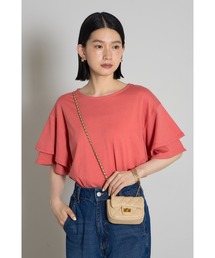 天竺コットンフレアスリーブTシャツ
