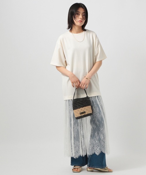 BAYFLOW（ベイフロー）の「[一枚でサマになる]レースドッキングワンピース（ワンピース・レディース・ブラック/ホワイト/イエロー・FREE）」の5枚目の写真