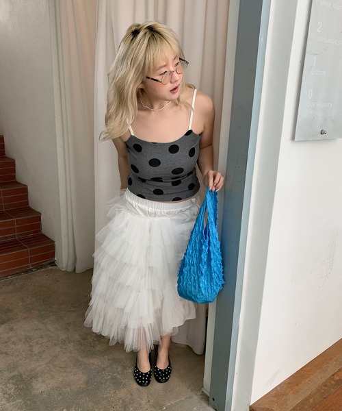 LONSLAN（ロンスラン）の「【LONSLAN】フリルヘム クロップドパンツ LONW25s044（その他パンツ・レディース・ピンク/ホワイト・L/M/S）」の3枚目の写真