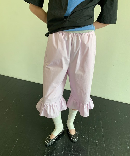 LONSLAN（ロンスラン）の「【LONSLAN】フリルヘム クロップドパンツ LONW25s044（その他パンツ・レディース・ピンク/ホワイト・L/M/S）」の10枚目の写真