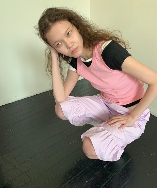 LONSLAN（ロンスラン）の「【LONSLAN】フリルヘム クロップドパンツ LONW25s044（その他パンツ・レディース・ピンク/ホワイト・L/M/S）」の22枚目の写真