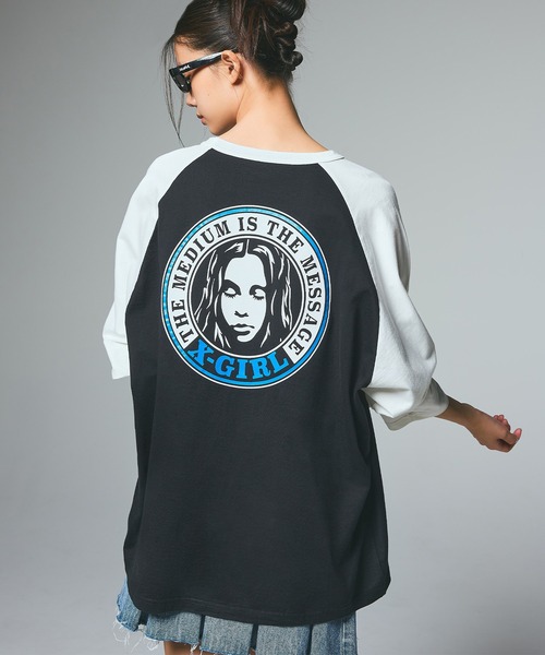 FACT GIRL L/S TEE XL ロンT POP UP 限定 BLACK X-girl エックスガール X-GIRL FACE L/S TEE フェイス ロンT