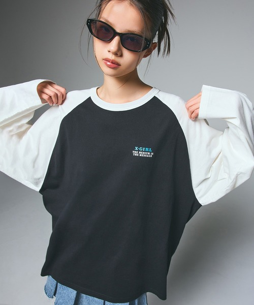 X-girl(エックスガール)の「CIRCLE LOGO AND FACE B/B BIG TEE(Tシャツ/カットソー・レディース・ホワイト/ブラック・S/M)」の13枚目の写真