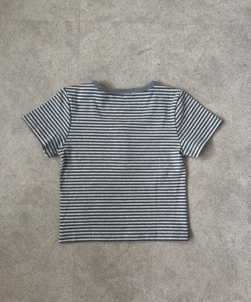 SHEPP（シープ）の「【新色追加】コンパクト ボーダーヘンリーネックTシャツ スタイルアップ 半袖トップス（Tシャツ/カットソー・レディース・グレー/ライトグレー・M）」の21枚目の写真