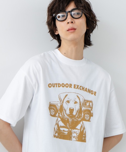 OUTDOOR EXCHANGE(アウトドアエクスチェンジ)の「【OUTDOOR EXCHANGE/アウトドアエクスチェンジ】アニマルプリント クルーネックTシャツ オーバーサイズ(Tシャツ/カットソー・メンズ・ホワイト系その他/ホワイト系その他2・MEDIUM/LARGE)」の2枚目の写真