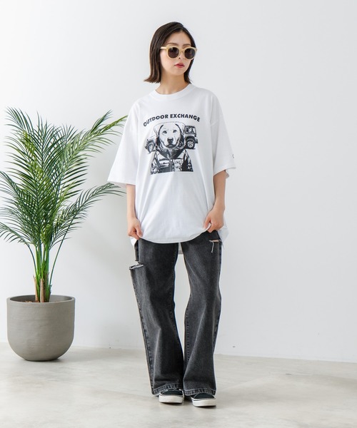 OUTDOOR EXCHANGE(アウトドアエクスチェンジ)の「【OUTDOOR EXCHANGE/アウトドアエクスチェンジ】アニマルプリント クルーネックTシャツ オーバーサイズ(Tシャツ/カットソー・メンズ・ホワイト系その他/ホワイト系その他2・MEDIUM/LARGE)」の12枚目の写真