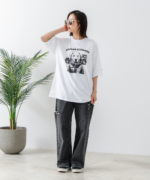 OUTDOOR EXCHANGE(アウトドアエクスチェンジ)の「【OUTDOOR EXCHANGE/アウトドアエクスチェンジ】アニマルプリント クルーネックTシャツ オーバーサイズ(Tシャツ/カットソー・メンズ・ホワイト系その他/ホワイト系その他2・MEDIUM/LARGE)」の13枚目の写真