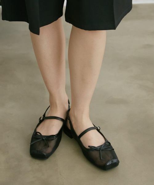 Aunt Marie's（アントマリーズ）の「バックストラップシアーバレエシューズ/バレエコア（バレエシューズ・レディース・ベージュ/ブラック・MEDIUM/SMALL/LARGE）」の6枚目の写真