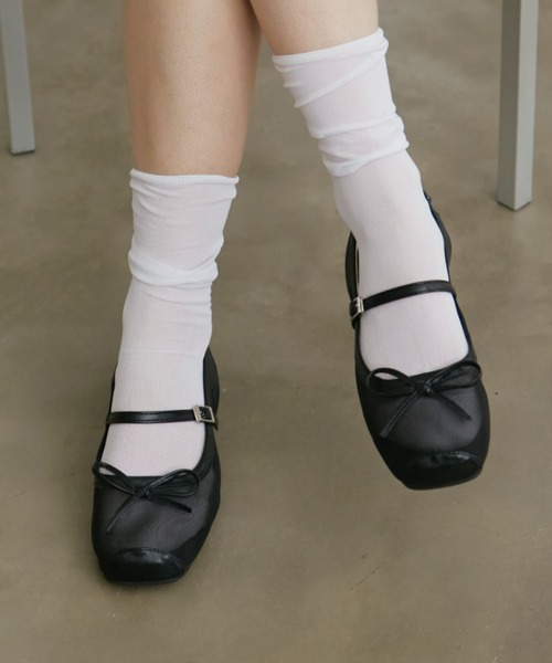 Aunt Marie's（アントマリーズ）の「バックストラップシアーバレエシューズ/バレエコア（バレエシューズ・レディース・ベージュ/ブラック・MEDIUM/SMALL/LARGE）」の8枚目の写真