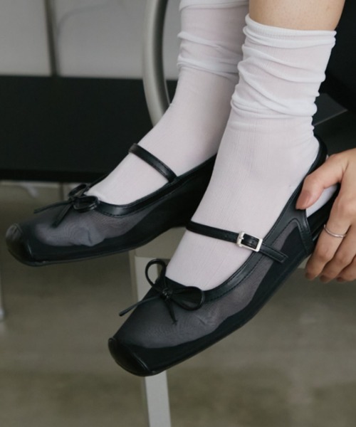 Aunt Marie's（アントマリーズ）の「バックストラップシアーバレエシューズ/バレエコア（バレエシューズ・レディース・ベージュ/ブラック・MEDIUM/SMALL/LARGE）」の10枚目の写真