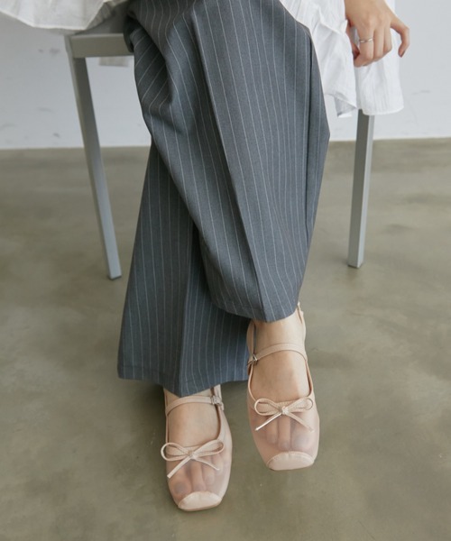 Aunt Marie's（アントマリーズ）の「バックストラップシアーバレエシューズ/バレエコア（バレエシューズ・レディース・ベージュ/ブラック・MEDIUM/SMALL/LARGE）」の14枚目の写真