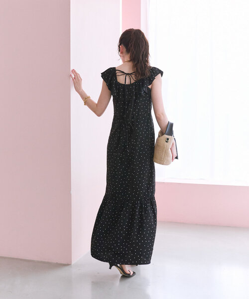 La boutique BonBonフリルトリムマーメイドワンピース オフショル La boutique BonBonフリルトリムマーメイドワンピース