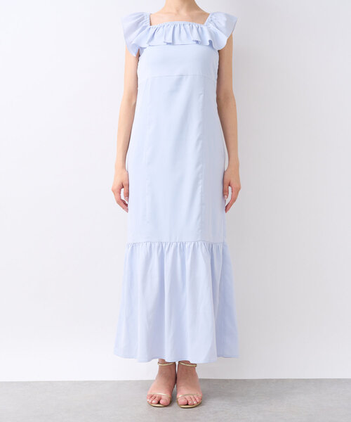 La boutique BonBon（ラブティックボンボン）の「【スタッフmiki監修・3サイズ展開あり】フリルトリムマーメイドワンピース（ワンピース・レディース・ピンク/ホワイト/サックスブルー/ブラック・38/34/36）」の12枚目の写真