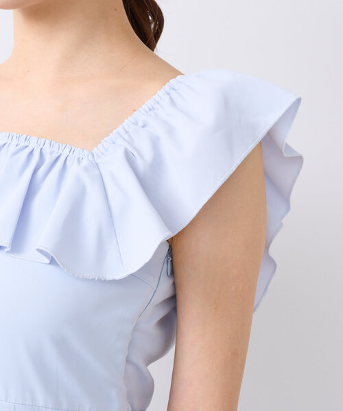 La boutique BonBon（ラブティックボンボン）の「【スタッフmiki監修・3サイズ展開あり】フリルトリムマーメイドワンピース（ワンピース・レディース・ピンク/ホワイト/サックスブルー/ブラック・38/34/36）」の18枚目の写真