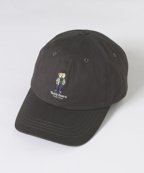 BAYFLOW（ベイフロー）の「【TeddyBear/テディベア】ワンポイント刺繍ツイルCAP（キャップ・メンズ・チャコール/ベージュ/ブルー・FREE）」の2枚目の写真
