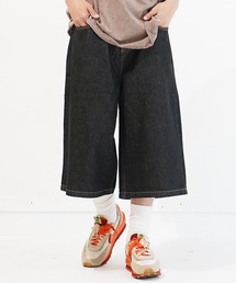 バギーデニムワイドショートパンツ