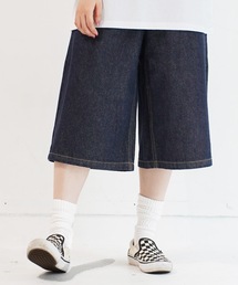 バギーデニムワイドショートパンツ