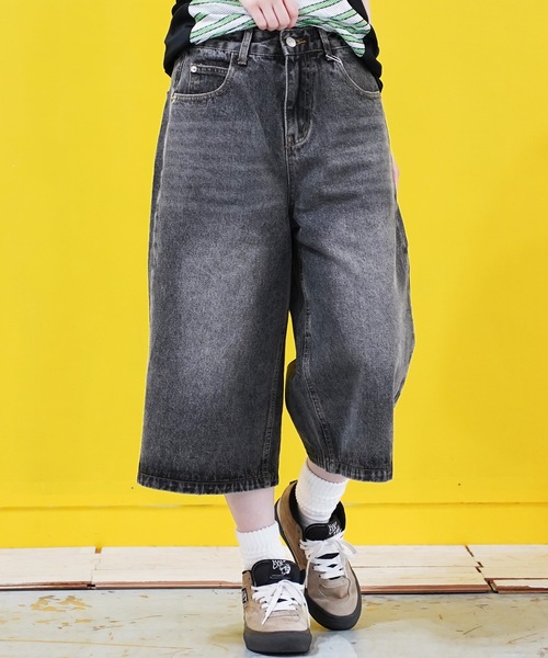 セール】バギーデニムワイドショートパンツ（デニムパンツ）｜En