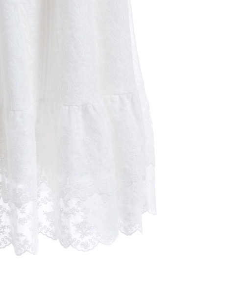 axes femme（アクシーズファム）の「ティアードコットンレーススカート（スカート・レディース・ブラック/ホワイト・FREE）」の17枚目の写真