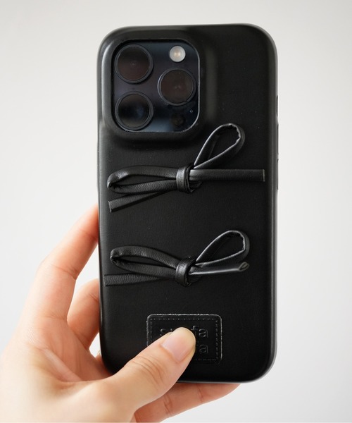 セール】【 Port / ポート 】 フェイクレザー リボン iPhone ケース #_