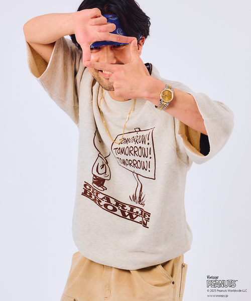セール☆　希少　完売品　peanuts × relume　スウェット　ビンテージ PEANUTS × SPORTS WEAR by relume 別注 ハーフスリーブ