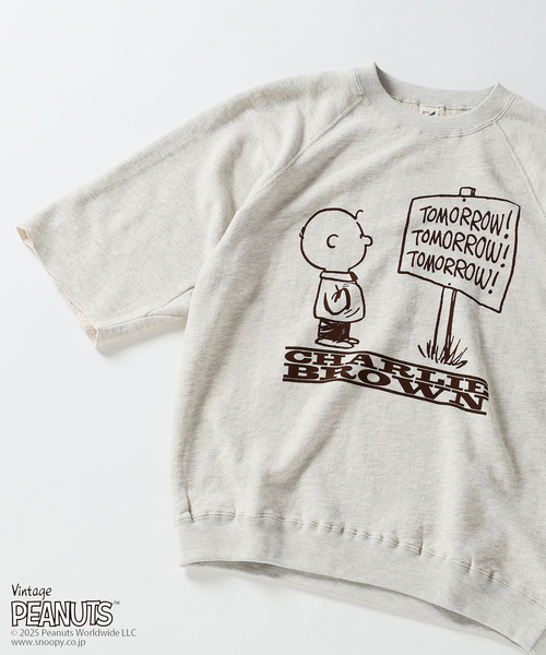 Vintage PEANUTS（ビンテージピーナッツ）の「PEANUTS × SPORTS WEAR by relume 別注 ハーフスリーブスウェット 2（Tシャツ/カットソー・メンズ・ブラック/グレー/アイボリー/ボルドー/マスタード・MEDIUM/LARGE/X-LARGE）」の20枚目の写真