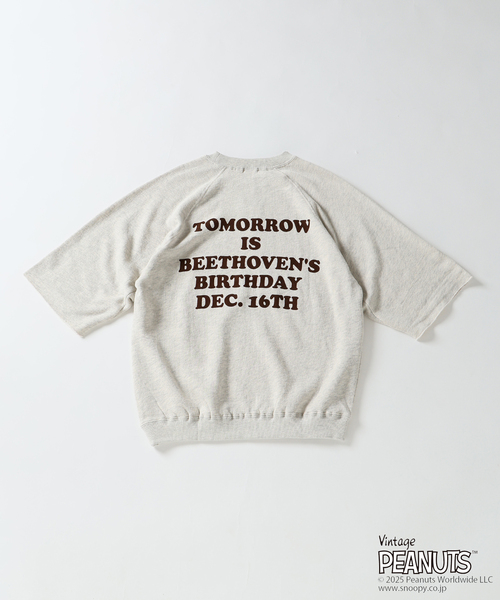 Vintage PEANUTS（ビンテージピーナッツ）の「PEANUTS × SPORTS WEAR by relume 別注 ハーフスリーブスウェット 2（Tシャツ/カットソー・メンズ・ブラック/グレー/アイボリー/ボルドー/マスタード・MEDIUM/LARGE/X-LARGE）」の21枚目の写真