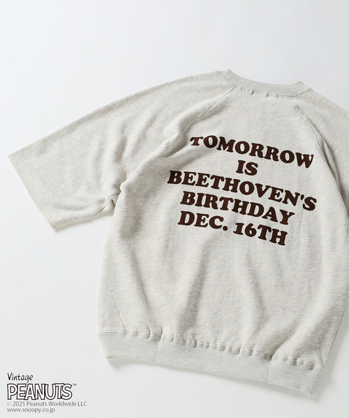 Vintage PEANUTS（ビンテージピーナッツ）の「PEANUTS × SPORTS WEAR by relume 別注 ハーフスリーブスウェット 2（Tシャツ/カットソー・メンズ・ブラック/グレー/アイボリー/ボルドー/マスタード・MEDIUM/LARGE/X-LARGE）」の22枚目の写真