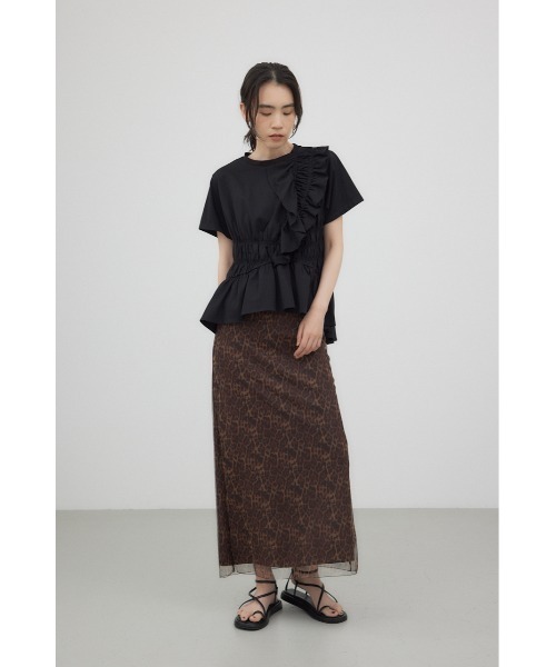 tシャツ フリルシャーリングプルオーバー レディース フリルシャーリングプルオーバー（Tシャツ/カットソー）｜crie