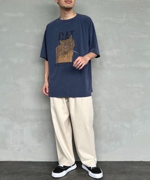 REMI RELIEF（レミレリーフ）の「[REMI RELIEF/レミレリーフ] 別注 ビッグシルエット SP加工プリントTシャツ（Tシャツ/カットソー・レディース・オフホワイト/ネイビー・M/S）」の9枚目の写真
