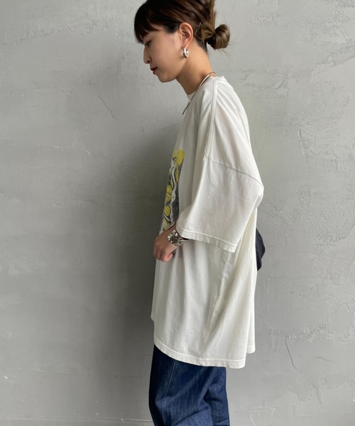 REMI RELIEF（レミレリーフ）の「[REMI RELIEF/レミレリーフ] 別注 ビッグシルエット SP加工プリントTシャツ（Tシャツ/カットソー・レディース・オフホワイト/ネイビー・M/S）」の13枚目の写真