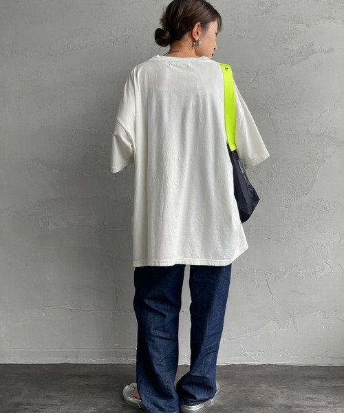 REMI RELIEF（レミレリーフ）の「[REMI RELIEF/レミレリーフ] 別注 ビッグシルエット SP加工プリントTシャツ（Tシャツ/カットソー・レディース・オフホワイト/ネイビー・M/S）」の17枚目の写真