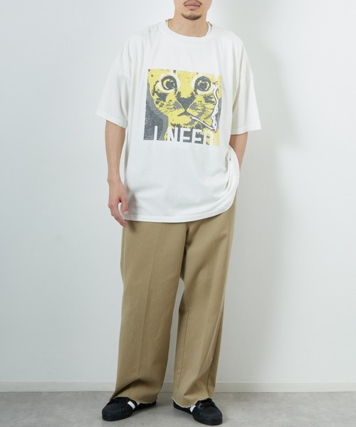 REMI RELIEF（レミレリーフ）の「[REMI RELIEF/レミレリーフ] 別注 ビッグシルエット SP加工プリントTシャツ（Tシャツ/カットソー・レディース・オフホワイト/ネイビー・M/S）」の6枚目の写真