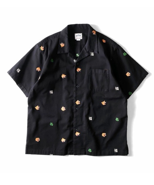 セール】HOUSTON ヒューストン COTTON TWILL ALLOVER EMB S/S