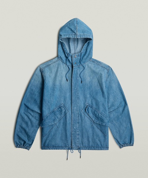 G-STAR(ジースター)の「Hooded Denim Jacket/ミリタリーディテールパーカーデニムジャケット(デニムジャケット・メンズ・インディゴブルー・SMALL/MEDIUM/LARGE/X-SMALL)」の4枚目の写真