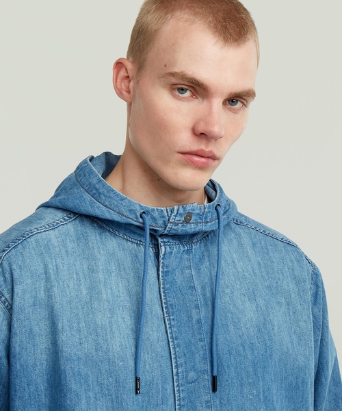 G-STAR(ジースター)の「Hooded Denim Jacket/ミリタリーディテールパーカーデニムジャケット(デニムジャケット・メンズ・インディゴブルー・SMALL/MEDIUM/LARGE/X-SMALL)」の2枚目の写真