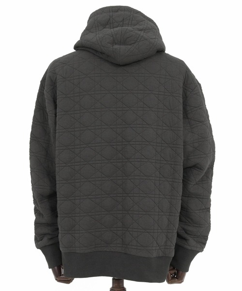 1minute 1second（ワンミニットワンセカンド）の「mpa3852-quilted side zip hoody with heart patch サイドジップパーカー（パーカー・メンズ・ブラック/チャコール・S/M/L/XL）」の20枚目の写真