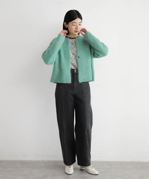 NOMBRE IMPAIR(ノンブルアンペール)の「アルパカシャギー ショートカーデ(カーディガン/ボレロ・レディース・ライトグレー/グリーン/ピンク/ブラウン/ネイビー/オレンジ/キナリ・FREE)」の16枚目の写真