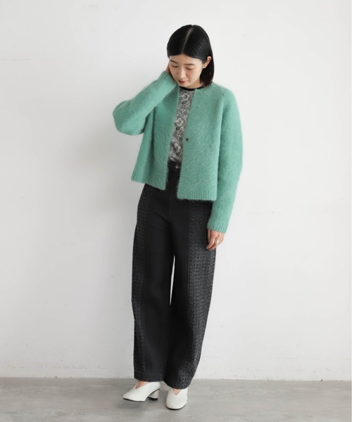 NOMBRE IMPAIR(ノンブルアンペール)の「アルパカシャギー ショートカーデ(カーディガン/ボレロ・レディース・ライトグレー/グリーン/ピンク/ブラウン/ネイビー/オレンジ/キナリ・FREE)」の17枚目の写真