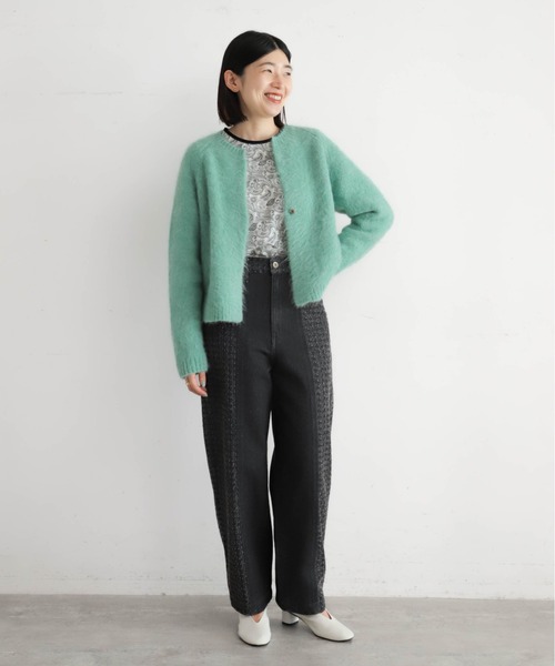 NOMBRE IMPAIR(ノンブルアンペール)の「アルパカシャギー ショートカーデ(カーディガン/ボレロ・レディース・ライトグレー/グリーン/ピンク/ブラウン/ネイビー/オレンジ/キナリ・FREE)」の19枚目の写真