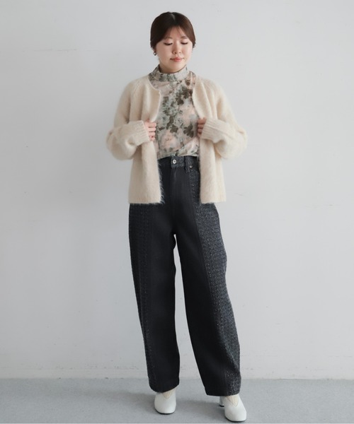 NOBLE アルパカ混 シャギーショートカーデ 未使用に近い NOBLE アルパカ混シャギーショートカーデ - メルカリ