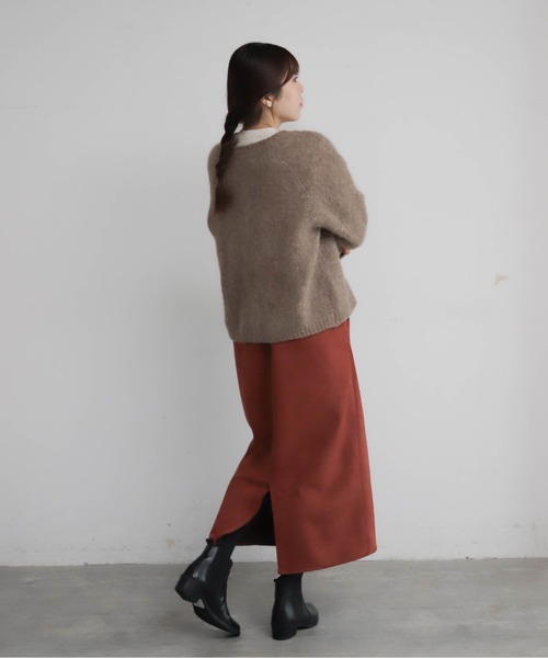 NOMBRE IMPAIR(ノンブルアンペール)の「アルパカシャギー ショートカーデ(カーディガン/ボレロ・レディース・ライトグレー/グリーン/ピンク/ブラウン/ネイビー/オレンジ/キナリ・FREE)」の13枚目の写真