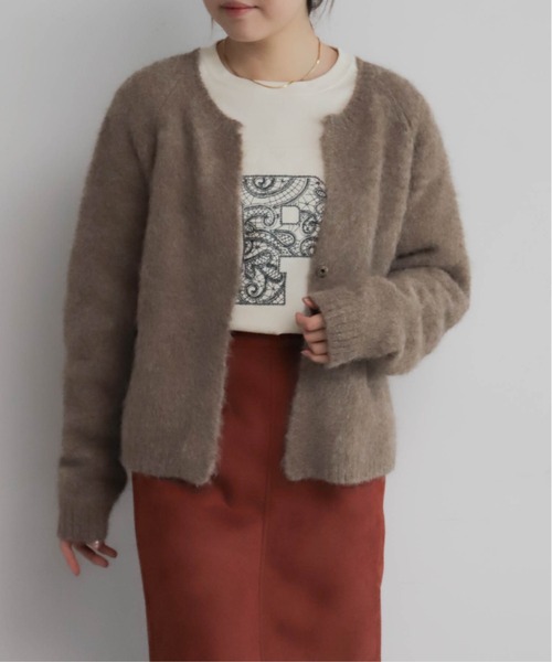 NOMBRE IMPAIR(ノンブルアンペール)の「アルパカシャギー ショートカーデ(カーディガン/ボレロ・レディース・ライトグレー/グリーン/ピンク/ブラウン/ネイビー/オレンジ/キナリ・FREE)」の11枚目の写真
