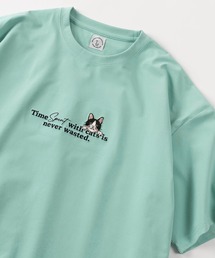 make a ray! | 【84】アニマルフェイス & メッセージ刺繍 半袖Tシャツ/オーバーサイズ(Tシャツ/カットソー)