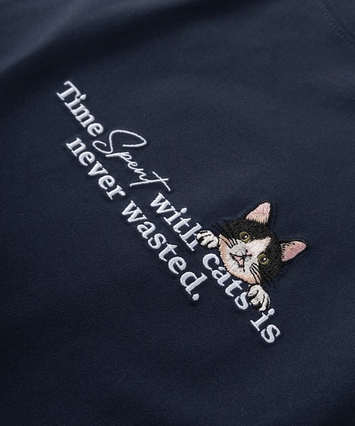 make a ray!(メイク ア レイ!)の「【84】アニマルフェイス & メッセージ刺繍 半袖Tシャツ/オーバーサイズ(Tシャツ/カットソー・レディース・ブラック/ネイビー/オレンジ/ホワイト/ホワイト系その他/ライトグリーン・M/L)」の12枚目の写真